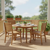 Tangkula Teak Wood Solid Wood Armless Patio Chairs with Slatted Backrest & Seat (1/2/4)