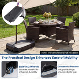 Tangkula 165 Lbs HDPE Offset Umbrella Stand with Crossbar