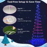 6FT Spiral Christmas Tree with APP Smart Decoration Tree with 135 Multi-Color LED Lights