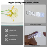Tangkula LED Bathroom Mirror, Wall Mounted Round Mirror w/ 3-Color Dimmable Lights
