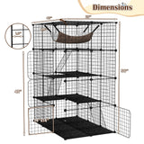 Tangkula Cat Cage Indoor 56" Large 4-Tier Cat Enclosure with Skylight