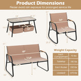 Tangkula 4 Pieces Patio Furniture Set with 2 Rocking Bistro Chairs