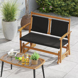 Tangkula Outdoor Rocking Armchair with Curved Armrests for Porch