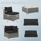 Tangkula 5-Piece Outdoor Patio Sectional Sofa Couch