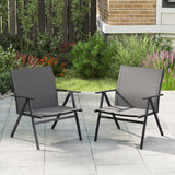 Tangkula Patio Chairs with Breathable Mesh Fabric and Metal Frame