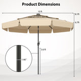 Tangkula 3 Tiers Scalloped Outdoor Table Market Umbrella with 32 LED Lights