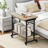 Tangkula Rolling Computer Desk Cart with Keyboard Tray