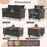 Tangkula 7 Pieces Patio Furniture Set with Loveseat