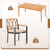 Tangkula 7 Piece Patio Wood Dining Set with Umbrella Hole