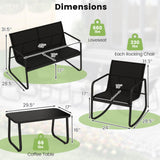 Tangkula 4 Piece Patio Furniture Set for Balcony Poolside Garden