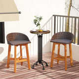 Tangkula Outdoor Rattan Bar Chairs Set of 2/4
