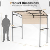 Tangkula 7.8 x 4.4 FT Grill Gazebo for Backyard Deck Garden Lawn