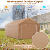 Tangkula 10x20 Ft Heavy-Duty Carport, Portable Garage Tent with Galvanized Steel Frame