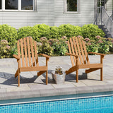 Tangkula Acacia Wood Patio Adirondack Chair with Inclined Seat and High Backrest for Porch Poolside