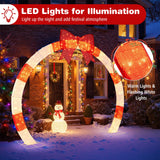 Tangkula 10.4 Feet Christmas Archway with Large Bow and LED Lights