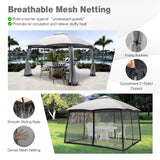 Tangkula 10 X 10 FT Patio Gazebo with Privacy Netting