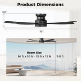 Tangkula 52” Ceiling Fan with Lights and Remote Control