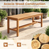 Tangkula Acacia Wood Outdoor Bench
