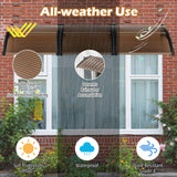 Tangkula 30" x 39" Window Awning with Hollow Sheet for Rain Snow Sunlight Protection
