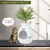 Tangkula Plant Litter Box, Hidden Cat Litter Box Enclosure Furniture with Smart Odor Control System