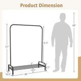 Tangkula Metal Garment Rack, 44" Clothing Rack with Top Rod and Lower Storage Shelf