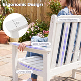 Tangkula 2-Person HDPE Outdoor Garden Bench with Backrest for Balcony
