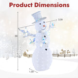 Tangkula 5 FT Christmas Lighted Snowman with Stars