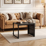 Tangkula C-Shaped Side Table with Wood Plastic Tabletop