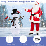 4.2 FT Lighted Christmas Snowman with Redbirds - Tangkula