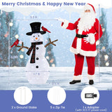 4.2 FT Lighted Christmas Snowman with Redbirds - Tangkula