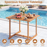 Tangkula 5 Pieces Acacia Wood Patio Dining Set for 4