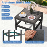 Tangkula 3 Piece Patio Furniture Set with 2 Rattan Armchair & 25" Square Side Table