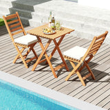 Tangkula Outdoor Wood Bistro Set