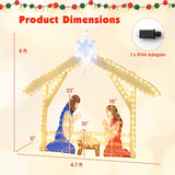 Tangkula 4.7 FT Christmas Lighted Nativity Scene Set