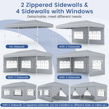 Tangkula 10x20 FT Pop Up Canopy with Center Lock UPF50+ Outdoor Tent with 6 Sidewalls