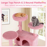 Tangkula 52" Tall Cat Tower with Cushioned Top Perch