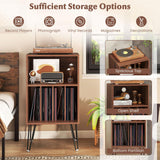 Tangkula 3 Tier Turntable Stand with Charging Station & Sturdy Metal Legs