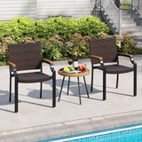 Tangkula Stackable Patio Wicker Dining Chairs Set of 2/4