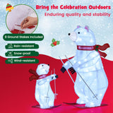 Tangkula 2-Piece Lighted Polar Bear Christmas Decorations