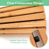 Tangkula Roll-Out Garden Pathway, 7 FT Wooden Garden Pathway w/Non-Slip Surface, Metal Wires with Plastic Sheath