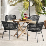 Tangkula Patio Chairs Set of 4 Upholstered Accent Chairs w/Curved Backrest