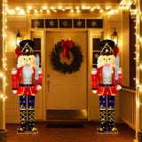 Tangkula 5 FT Christmas Lighted Nutcracker with Glitter Sword