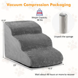 Tangkula Foam Dog Stairs for High Beds, Extra Wide & Deep Pet Ramp