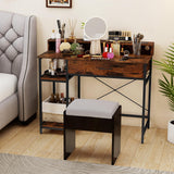 Tangkula Small Computer Desk with Power Outlets