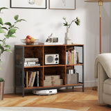 Tangkula 6 Cube Bookcase with Heavy-Duty Metal Frame for Home Office