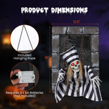 Tangkula Animated Halloween Decoration, 18” Hanging Skull Prisoner