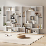 Tangkula Irregular Wooden Bookshelf for Living Room