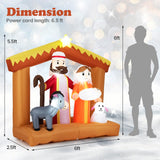Tangkula 6 FT Christmas Inflatables Nativity Scene Outdoor Decoration