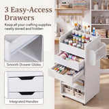 Tangkula Small Rolling Cabinet w/Drawers & Lockable Casters