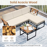 Tangkula 3 Pieces L-Shaped Outdoor Furniture Set